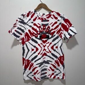 Nike Red and White Tie-Dye Tee